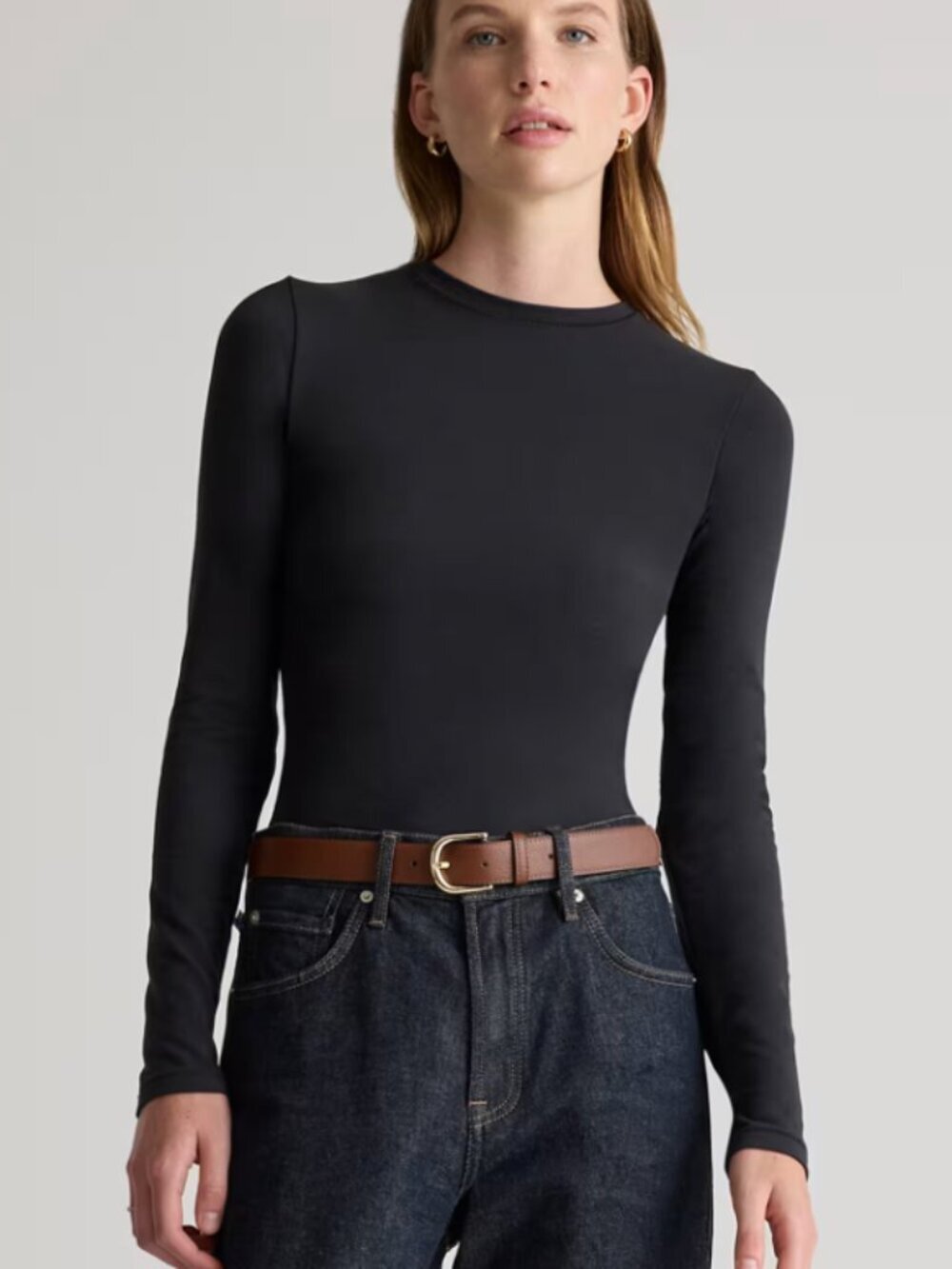Quince Cotton Stretch Fitted Long Sleeve